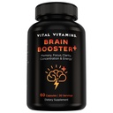 Vitals Vitamin Nootropic Brain Supplement Plus - For Memory, Focus, Concentration, Neuro Energy, Clarity - Lion's Mane Mushrooms - 60 Capsules