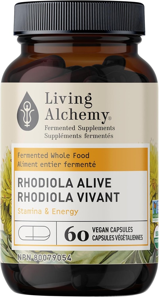 Rhodiola Rosea Supplement with Astragalus & Turmeric - Cognitive, Athletic Performance, & Adrenal Energy Support for Men & Women - Vegan, Non-GMO - Living Alchemy, 60 Adet