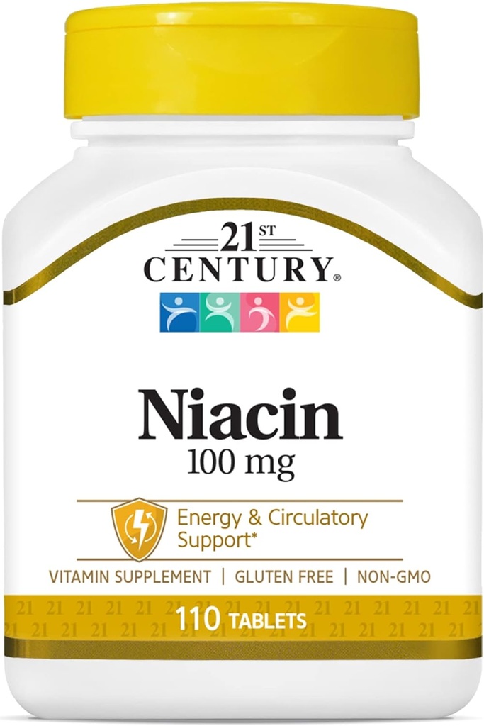 21. Yüzyıl Niacin Tabletleri, 100 mg, 110 Kont