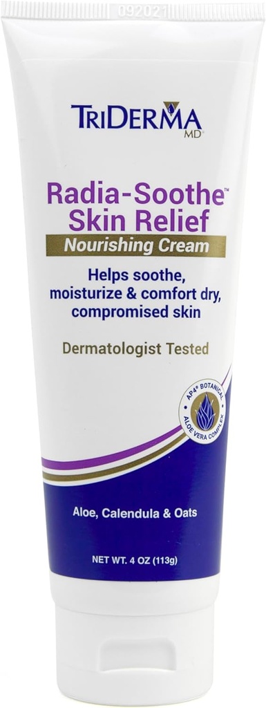 TriDerma Radia-Soothe Skin Relief Radyasyon Cream, FSA Eable Helps Relieve Radyasyon Burn, Radiodermatit ve diğer Skin Damting Side Effects from Radyasyon Terapi, Fragrance Free, 4 oz tüpü