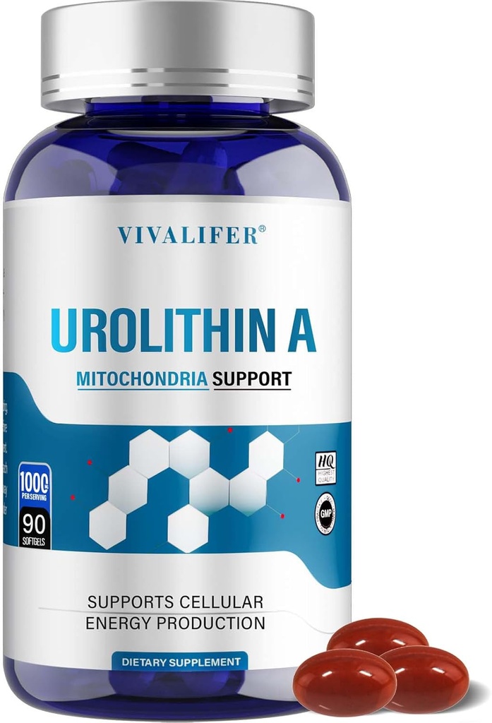 1000 MG Urolithin A Supplement, 90 Softgels Sağlıklı Ağlama ve Geliştirilen Mitochondrial Support, Hücre Onarımı için Güçlü Antioksis