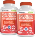 5-in-1 Organik Turmeric Curcumin Supplement4210 mg) Berberine, Ceylon Cinnamon Bioperine ve Ginger Supplements for Joint, Heart, Gut, & Metabolic Support (120 ct) (Pack of 2)