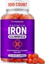 LifeCentricHealth Iron Gummies for Yetişkinler & Çocuklar | Biotin çinko Vitamin B Folic Asit Gummies | Vegan Gluten Free for Women & Men