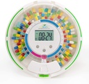 EziMedPil Automatic Pill Dispenser w/Audio & Visual Alerts, up to 6 Alarms/day, 6 Dosage Templates, Easy-Read LCD Display, Lock Medication Dispenser w/Key for Prescriptions, Vitamins & More, Clear Lid