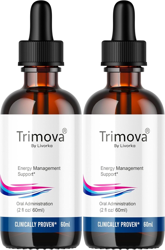 LIVORKA Trimova Metabolic Support Liquid Drops, Advanced Formula - Pack of 2 Bottles (60 Day Supply)