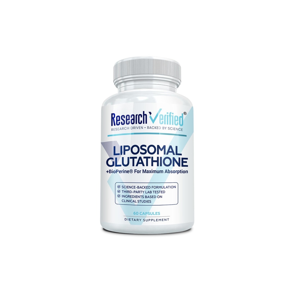 Araştırma Gerçekleştirilmiş® Glutathione - Liposomal Glutathione 500 mg with Phospholipid Kompleksi, C, Bioperine® - 60 Capsules - 1 Şişe