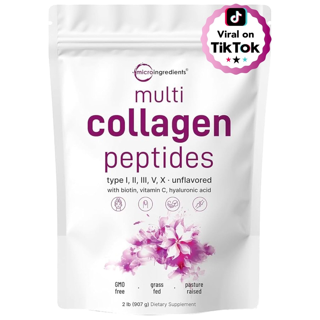 Micro Συστατικά Multi Collagen Peptides σκόνη, 2lb 