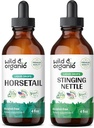 Άγρια & οργανική αλογοουρά Βάμμα 4 fl oz & Stinging ρίζα βράχων Βάμμα 4 fl oz