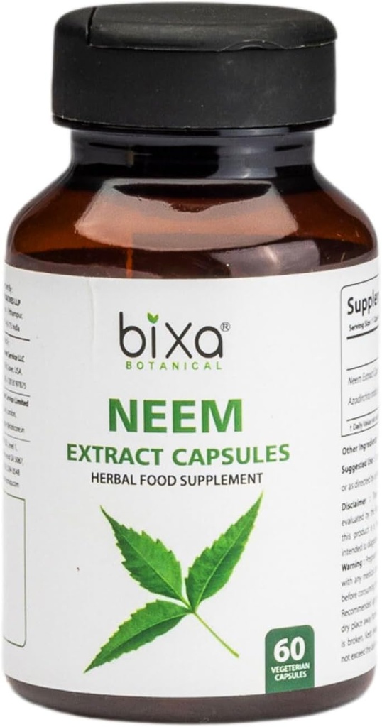Bixa BOTANICAL Neem Leaf Extract Ayurvedic Natural Herbal Supplement (60 Kont ( 1 )