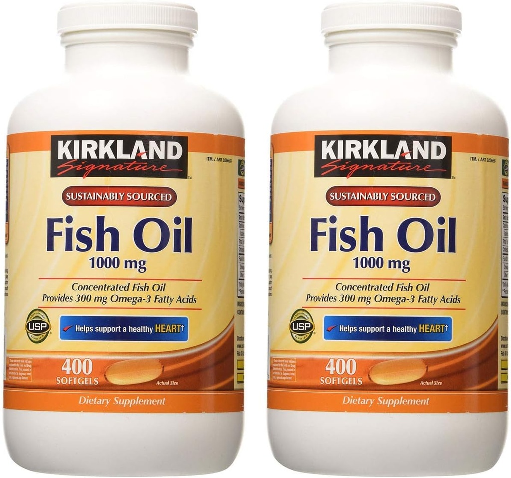 Kirkland Υπογραφή Hgar Fish Oil Συμπυκνωμένο 2 Pack, 400 Count (Pack of 2)