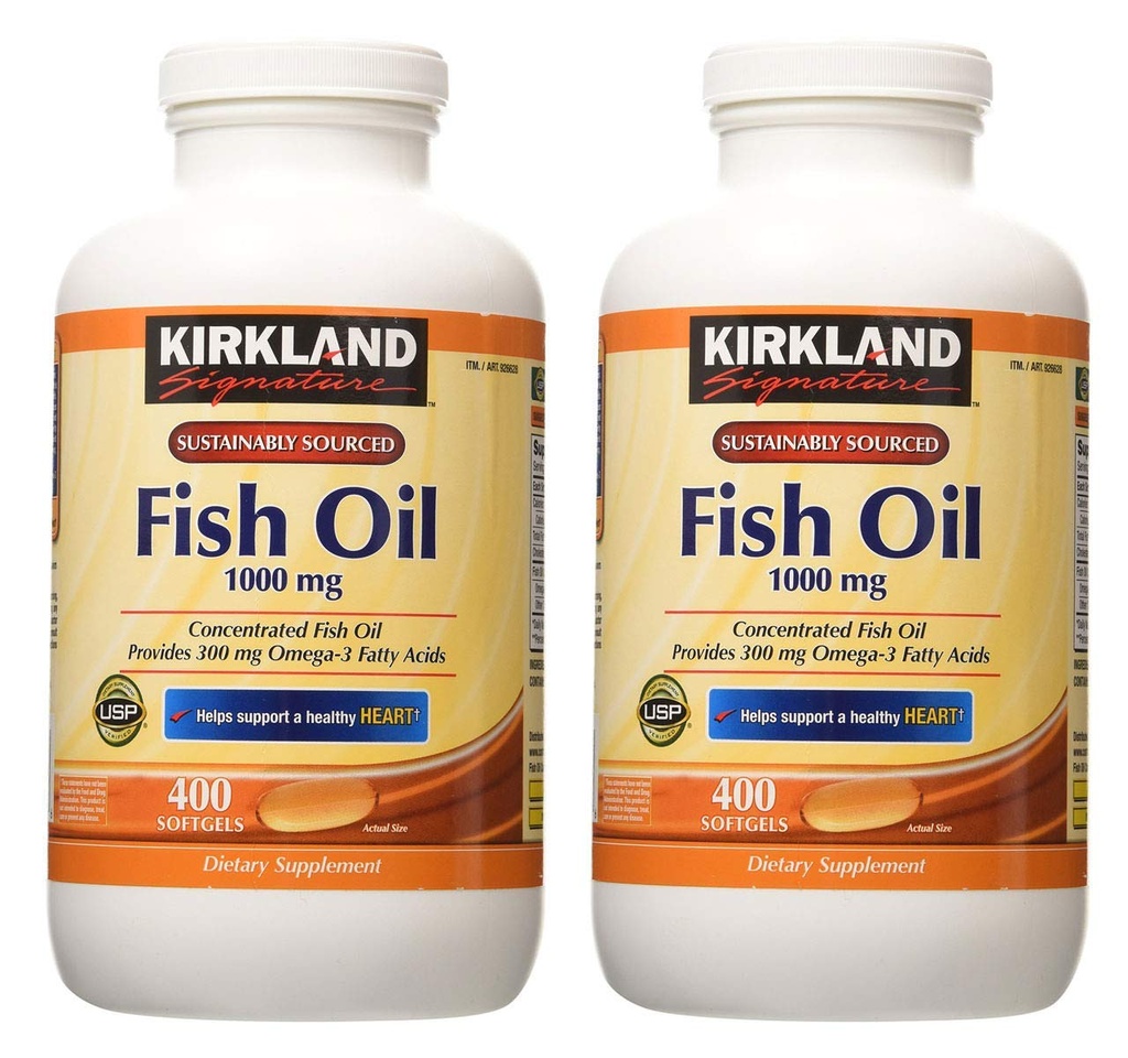Kirkland Signature hgar Fish Oil Temp 2 Pack, 400 Kont (Pack of 2)