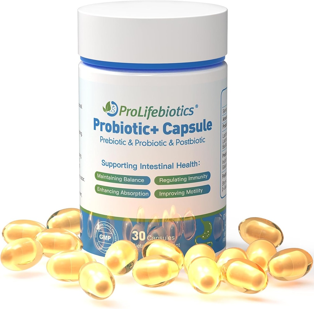 3in-1 Gut ve Digestive Health,Immune Support,Supplements Supporting Occasional Constipation,Diarrhea,Gas,Bloating,Delayed-Released Capsules Thrive, 30 Vegan Capsules