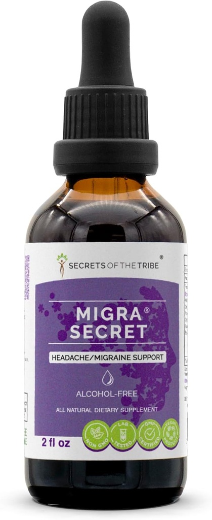 Kabilenin Sırları - Migra Secret, Headache/Migraine Support, Herbal Supplement Mix Drops Alkol Özgür Sıvı Ekstraksiyon (2 fl oz)