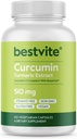 BESTVITE Curcumin 510 mg (Turmeric) (120 Vejetaryen Capsules) ile Curcumin C3 Kompleksi & Bioperine - 95 Curcuminoids - No Stearates - Vegan - Non GMO - Gluten Free