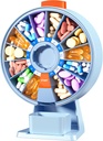 Zoksi Large Pill Organizer, Daily Pill Box for 7 or 14 Days, Wall-Mountable Pill Dispenser Hold for Medicine, Vitamin or Supplements, Weekly Pill Case with Easy Press Button (Blue)