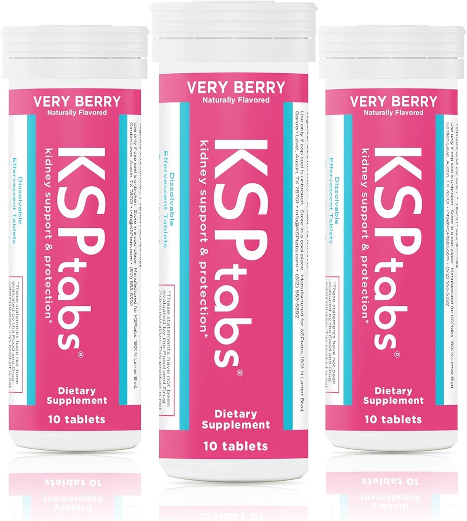 Tüm Doğal Hydration & Kidney Health Supplement to Combatuba Oxalate Crystal Formation, Very Berry-3 Pack