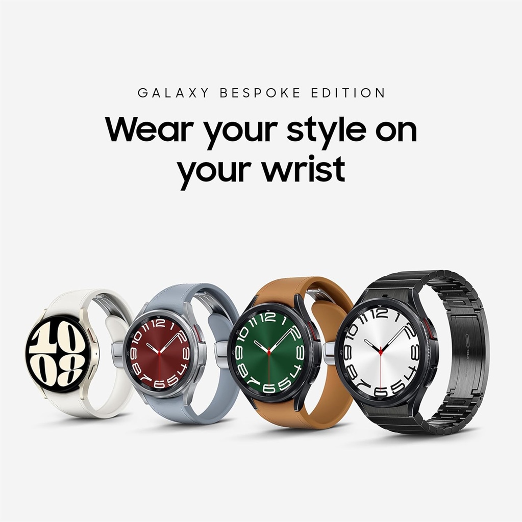 Samsung Galaxy Watch 6 Bespoke Edition 47mm Exclusive Bluetooth Smartwatch, Υγεία, Καταλληλότητα, Ύπνος, HR Tracker, Βελτιωμένη μπαταρία, Sapphire Crystal Glass, US Version, Black D-Buckle Band, Hybrid Camel