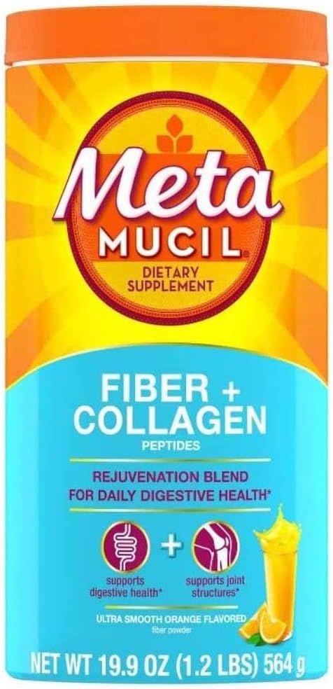 Metamucil Fiber + Collagen Peptides Toz - Orange - 19.9oz