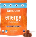 Mushie 100% Organik Cordyceps Mushroom Gummies - 2000 mg Cordyceps Militaris Nootropic for Energy & Immune Support with Vitamin D - Vegan, Gluten-Free - 60 Count