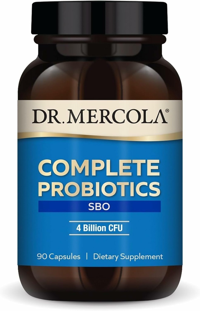 Dr. Mercola Complete Probiotics SBO - 4 Δισεκατομμύρια CFU - για την Υγεία των Ούρων - Υποστηρίζει Υγιής Ανοσολογική Λειτουργία - Μη ΓΤΟ, Χωρίς Γλουτένη & Χωρίς Σόγια - 90 Κάψουλες (90 Υπηρεσίες)