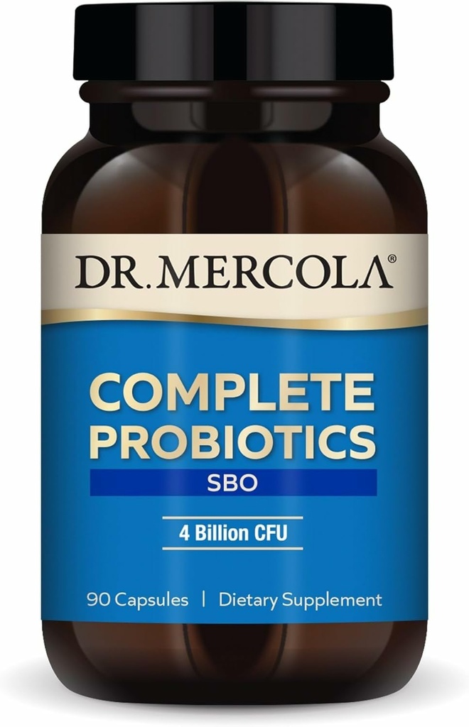 Dr. Mercola Probiyotiks SBO - 4 Milyar CFU - Gut Health için - Sağlıklı Immune Function - Non-GMO, Gluten-Free & Soy-Free - 90 Capsules (90 hizmet)
