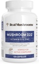 Gerçek Mushrooms çinko ve D2 Capsules - Organik Chaga ve Reishi Mushroom Extracts - Genel Wellness Desteği için Vitaminler - Vegan, Non-GMO, Gluten-Free – 120 Kont Mushroom Supplement
