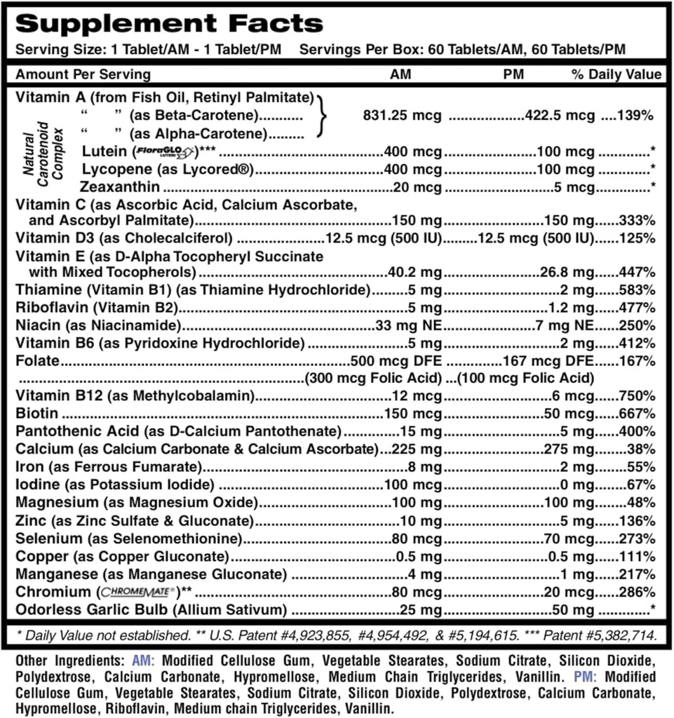 MDR Fitness Tabs Πατενταρισμένο AM/PM Multivitamin για Άνδρες Γιατρός Formated with Right Nutrients at The Right Time - Gluten Free - 2 Μήνες Προσφορά