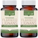 Lignans For Life Flaxseed Lignans for Dogs + SDG - Omega 3 Fatty Acids, High Fiber Antioksis Shiny Coat, Digestive & Heart Health Lignans, 35 mg, 90 Flaxseed Capsules, 2 Pack