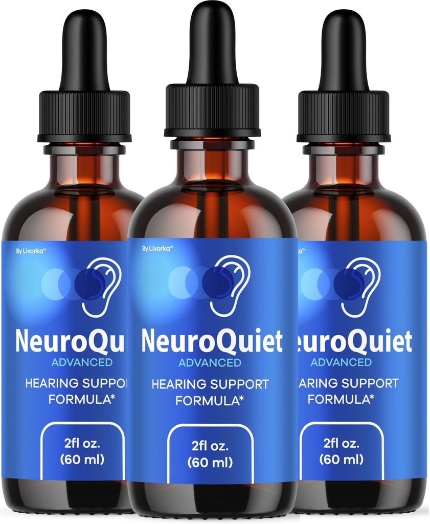 (3 Pack) NöroQuiet Drops - Resmi NöroQuiet Günlük İşitme Desteği Tüm Doğal Temiz Sıvı Kulak Sağlığı için Gelişmiş Formula, Auditory Clarity & İç Kulak Denge Yorumları, 3 Şişe 3 Ay