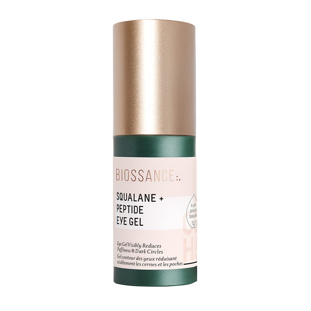 Biossance Squalane + Peptide Eye Gel - Ultra-Hydrating Under Eye Cream - Μειώνει την πάθη και τους μαύρους κύκλους - Eye Wrincks Επισκευή Moisturizer- Anti Aging & Hydrating, Day & Night Cream - 0.5oz
