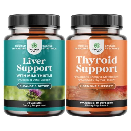 Liver Cleanse Detox & Tamir Formula ve Herbal Thyroid Destek Kompleksi - Süt Butle Dandelion Root Turmeric ve Artichoke Tür - Mood Advancedr Energy Supplement for Yourroid Health