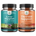Liver Cleanse Detox & Tamir Formula ve Herbal Thyroid Destek Kompleksi - Süt Butle Dandelion Root Turmeric ve Artichoke Tür - Mood Advancedr Energy Supplement for Yourroid Health