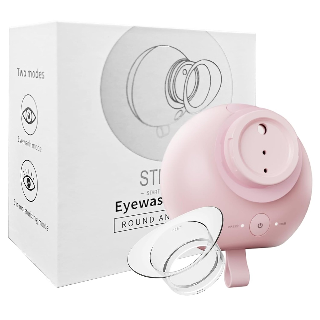 Nano Eye Mist Sprayer & Eye Lavabo Kit, Portatif Eye Mister for Eyelid to Relief Kuru Eyes, Batarya Eye Steamer for Eye Drops Tool for Kuruness, Stye, Skin SPA at Home, Office, Travel (Pink)