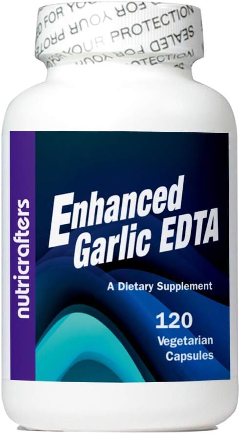 Ενισχυμένη Σκόρδο EDTA 120 Κάψουλες - 1000mg Υψηλής Ικανότητας Ασβέστιο Disodium EDTA Formula - Δεν Στερεό Μαγνήσιο ή Αλουμίνιο που περιέχει ζεόλιθο - 1 Φιάλη 120 Καψάκια