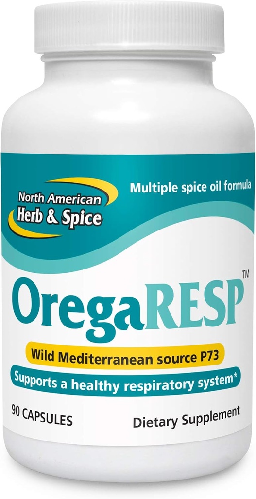 Kuzey Amerika Herb & Spice OregaResp - 90 Veggie Capsules - Immune & Respiratory Health - Cumin, Sage, Oregano Oil - Çocuklar ve Evcil hayvanlar için Güvenli, Non-GMO - 90 Toplam Hizmetler