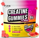 Erkek Kadınlar için Kreat Gummies 6g, Kretine Monohidrat Pre Post Workout Recovery Muscle Building Supplement protein Chewables, Vegan Watermelontina Gym Booty Growth Gains (120 Ct)