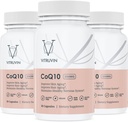 Vitruvin Ubiquinol COQ10 – Coenzyme Q10 Ultra-absorbable, Vascular ve Kalp Sağlığı için 10 Antioksi Supplement, Sağlıklı Cilt ve Saç, Sağlıklı Ağlama