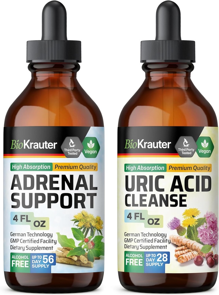 BIO KRAUTER Επινεφρική Υποστήριξη Βάμμα 4 Fl. Oz. & Uric Acid Υποστήριξη Βάμμα 4 Fl. Oz.