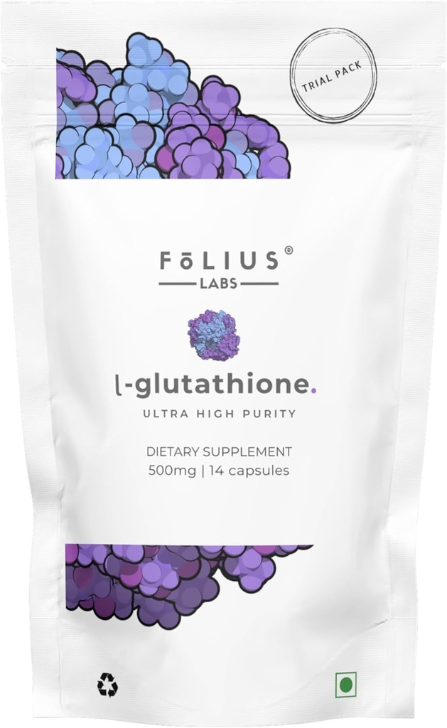 Ultra High Strength L-Glutathione 98% Supplement - 500mg Concentrated Formula, Reduced L-Glutathione Supplement - (7-Day Trial Pack)