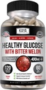 Kaya Naturals Health Gluco with Bittermelon Supplement | Sağlıklı Seviyeler ve Fonksiyonlar, 20 Herbs Vitaminleri ve Mineralleri, Alfa Lipoic Acide, Cinnamon, C & E, Non-GMO (120 Kont)