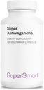SuperSmart Super Ashwagandha günde 600 mg (Patented) - KSM-66 Ashwagandha - Yüksek Potency% 5 Withanolides | Non-GMO & Gluten Free - 120 Vegetarian Capsules