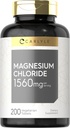 Carlyle - Magnezyum Klorid | 1560 mg | 200 Tablet | Cloruro de Magnesio Supplement | Vegetarian, Non-GMO ve Gluten Free Formula
