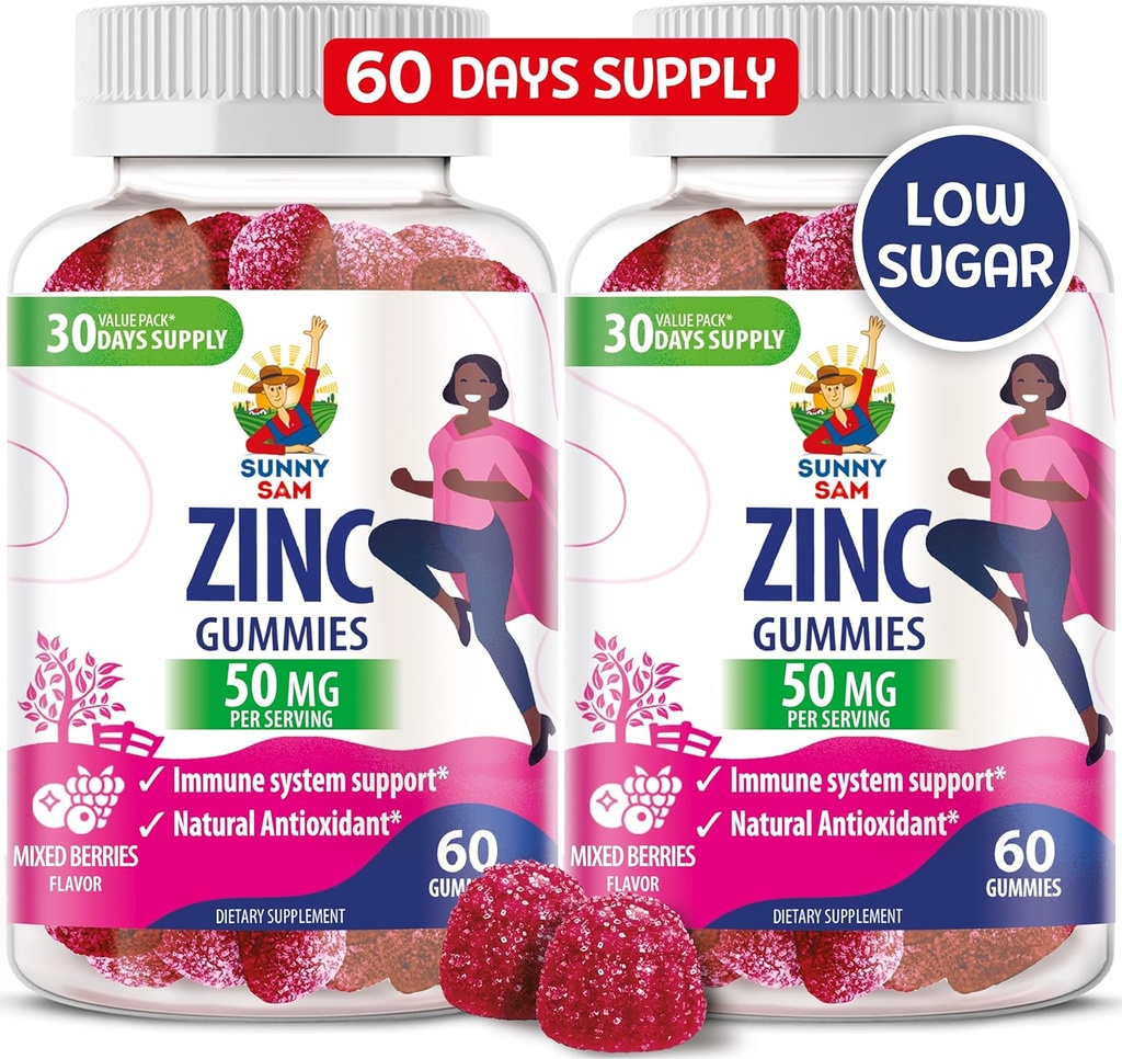 Yetişkinler için çinko Gummies - Immune Support için çinko Chewable Gummy - Çocuklar için Güçlü Doğal Antioksi Non-GMO Supplement