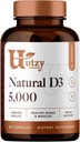Utzy Naturals D3 5000 IU | Vitamin D Cholecalciferol | USA | 3rd Parti Test Edildi | 60 Capsules
