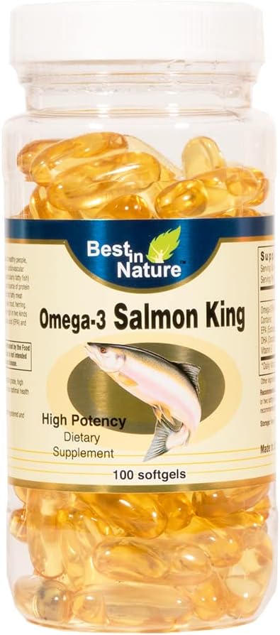 Omega-3 Salmon King Fish Oil 1000mg 100softgels - high Potency EPA/DHA. Omega-3 Fatty acids