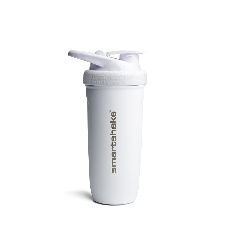 Smartshake Reforce Paslanmaz Çelik Protein Shaker Şişe - Az önce Unisex Spor | Metal Shaker Şişeler - 900 ml | 30 oz - Leakproof Vida-On Lid - DEHP & BPA Ücretsiz (Beyaz)