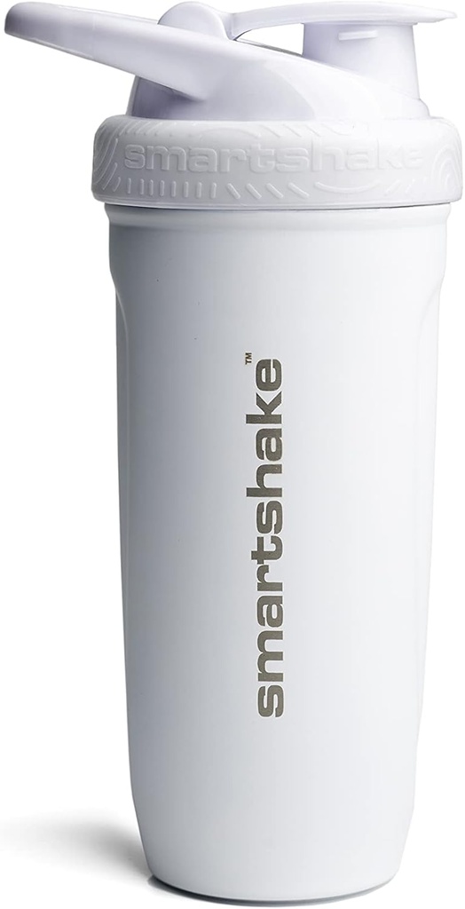 Smartshake Reforce Paslanmaz Çelik Protein Shaker Şişe - Az önce Unisex Spor | Metal Shaker Şişeler - 900 ml | 30 oz - Leakproof Vida-On Lid - DEHP & BPA Ücretsiz (Beyaz)