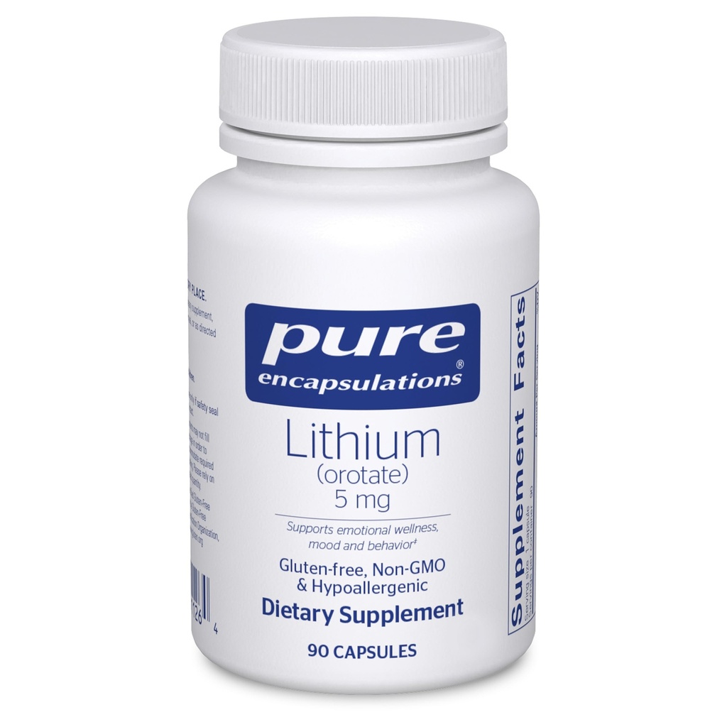 Pure Encapsulations Lityum Orotate 5 mg - Beyin Desteği Tamam - N-Acetyl-L-Cysteine (NAC) for Memory & Brain behavior* - Gluten Free & Non-GMO - 90 Capsules