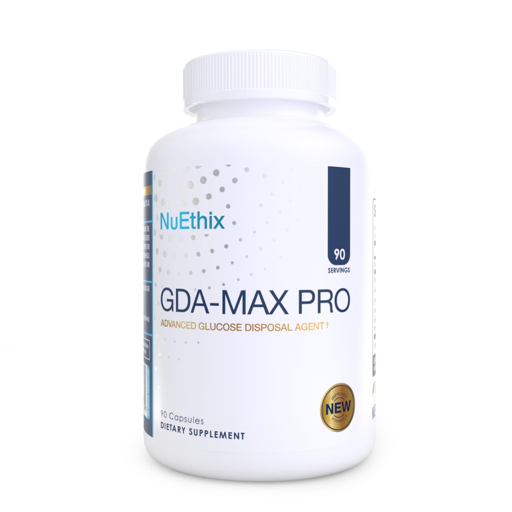 NuEthix Formulations GDA-MAX PRO, Double Berbine HCL συμπλήρωμα, Υποστηρίζει Μεταβολισμός γλυκόζης, Διαχείριση βάρους, Ανοσολογική Υποστήριξη, Υγεία καρδιάς - Μη ΓΤΟ, Χωρίς γλουτένη, Χωρίς γαλακτοκομικά, 90 Μέτρα