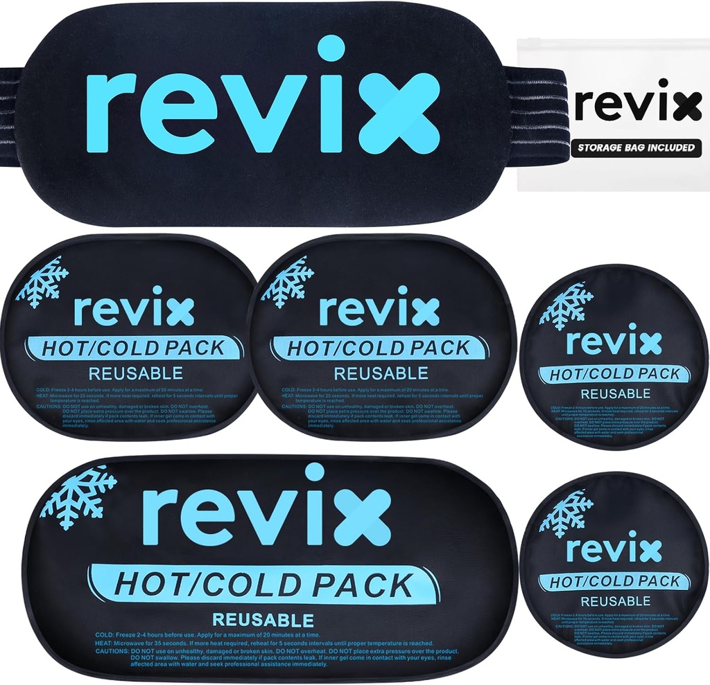 Injuries Reusable, 5-Piece Ortaklar için Hot ve Cold Gel Buz Paketi, Kas, Post-Workout Recovery, Atıcı ve Flex Soğutma Padleri Dizler, Back, Arms veBoy